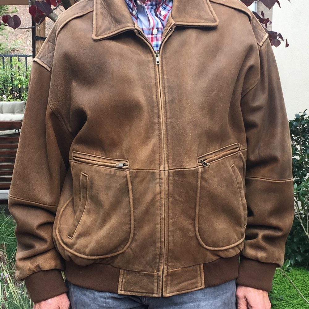 Vintage Leather Bomber Jacket